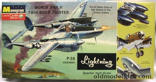 Monogram 1/48 P-38 Lightning - P-38L / P-38M 2 Seat Night Fighter / P-38J / F-5 Lightning - Four Star Issue, PA97-200 plastic model kit